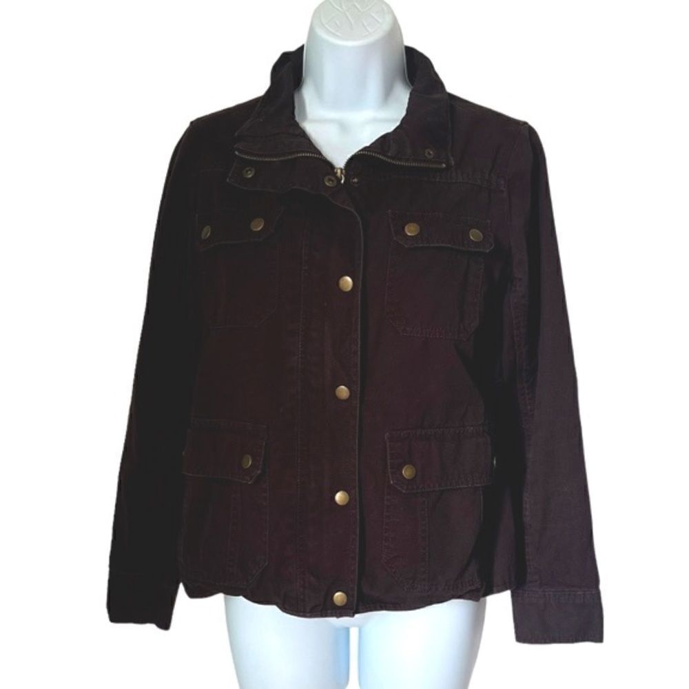 KUT from the Kloth Dark Brown Utility Zip Up Fall Winter Jacket size S - Picture 2 of 10